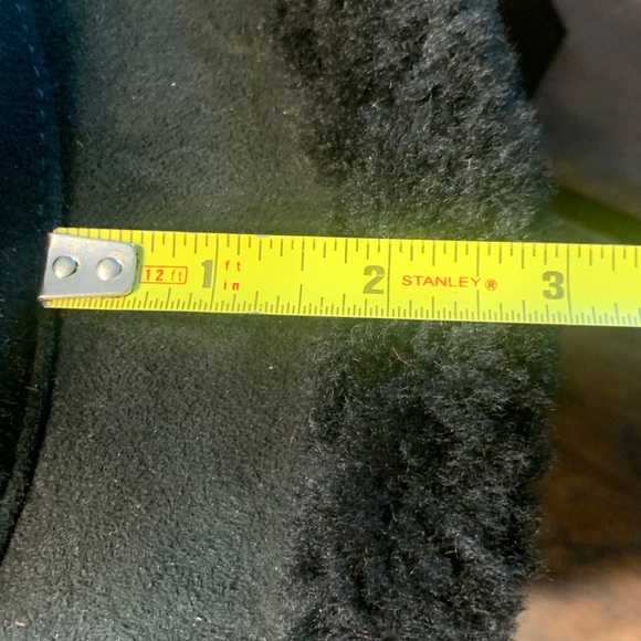 BLACK REAL SHEARLING SHERPA LAMBSKIN HAT WITH BRIM - Picture 7 of 11